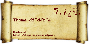 Thoma Ádám névjegykártya
