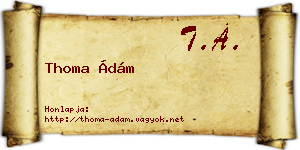 Thoma Ádám névjegykártya